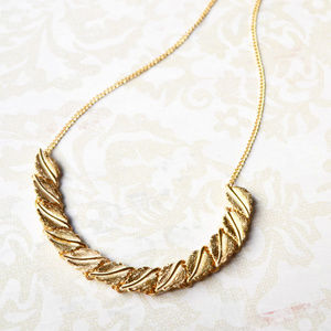 Gold Leaves Collar Statement Necklace